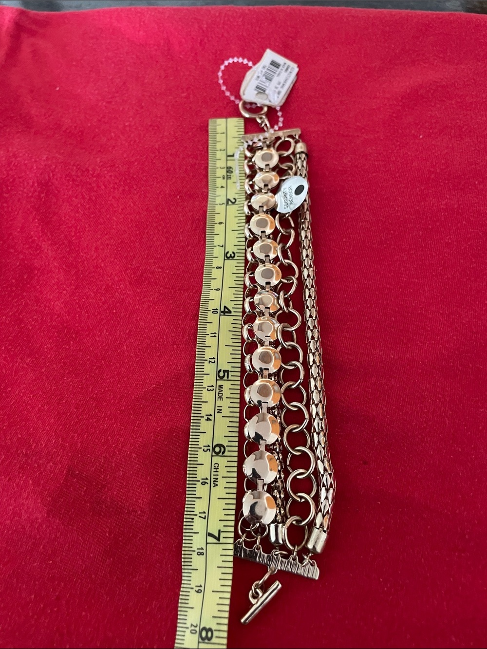 Macy's Silver Layered Multi-Chain Bracelet - Picture 4 of 4